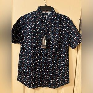 Ben Sherman Navy and Red Patterned Shirt.